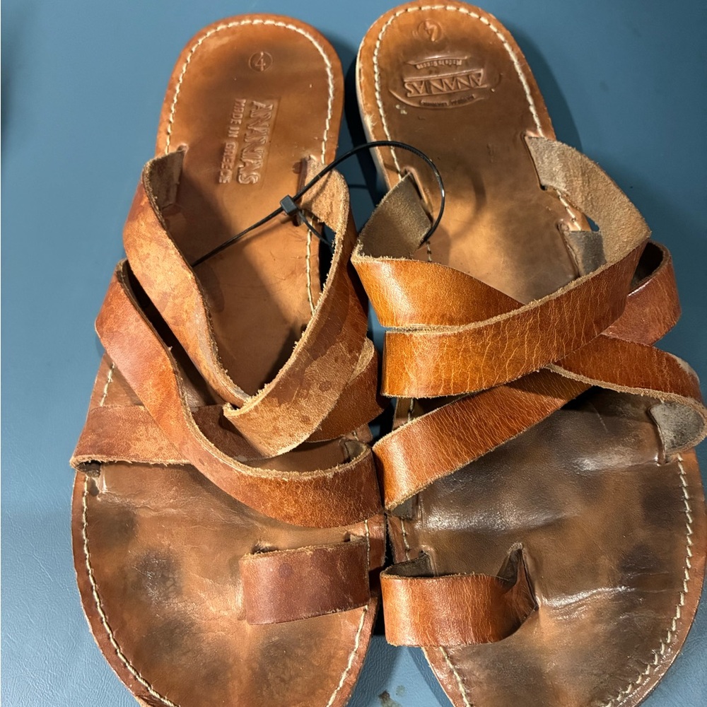 Brown Leather Sandals from Greece
